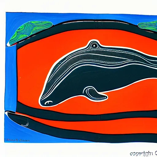 Image similar to whale in style of haida gwaii, pacific northwest coast, native american art, clean