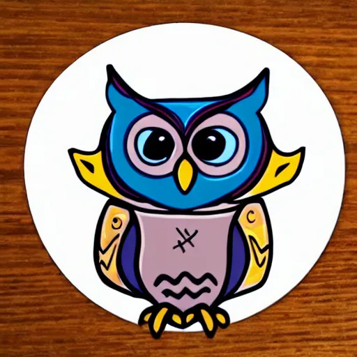 Image similar to !!! sticker!!! close - up anthropomorphic owl wearing a hoodie,