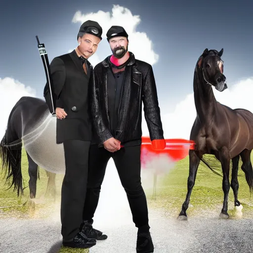 Image similar to promotional photo for a vape juice that tastes like horse