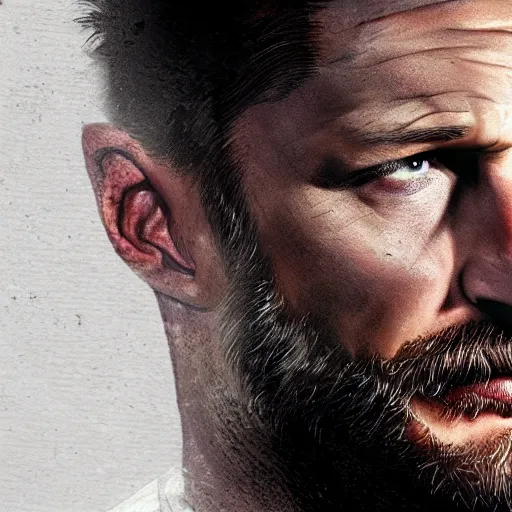 Image similar to Tom Hardy as wolverine 4K quality Photorealism