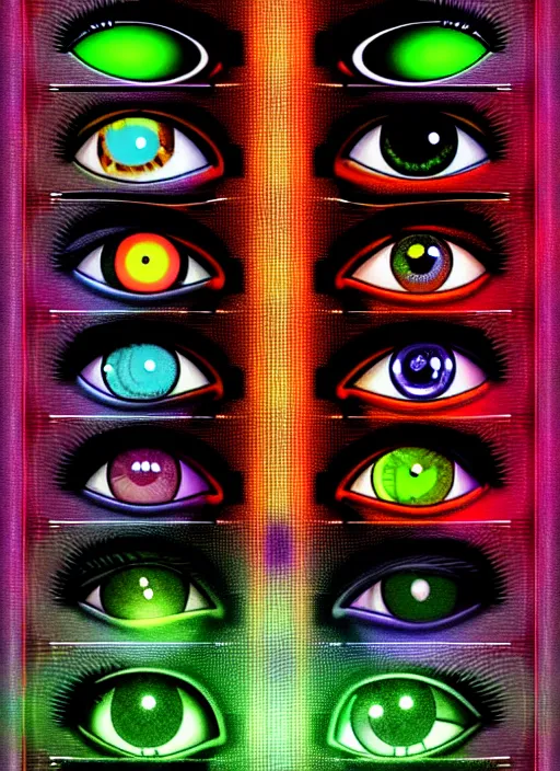 Image similar to eyes!, teams, healing, energetic, life, hybrids, thin glowing devices, vitals visualiser!!, advanced art, art styles mix, from wikipedia, grid of styles