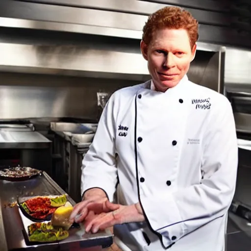 Prompt: bobby flay cooking drugs while blazing