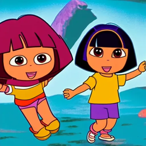 Prompt: dora the explorer in the thing