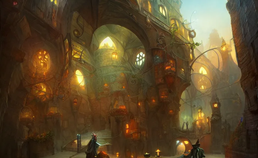 Image similar to four experienced wizards, magical magic, hyperrealism, no blur, 4 k resolution, ultra detailed, style of marc simonetti, tyler edlin, deviantart