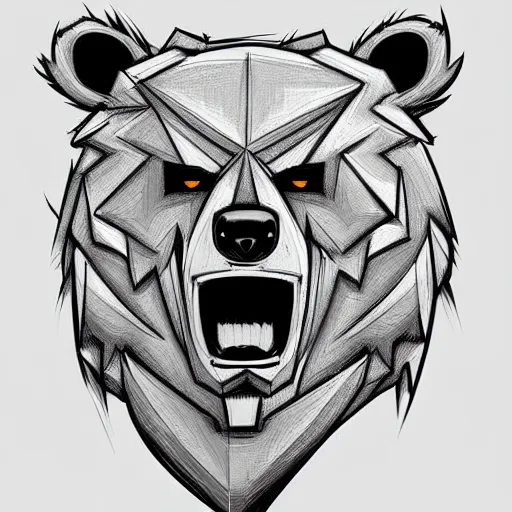 Image similar to digital art logo, angry bear , by James Jean and by artgerm , ultradetailed, trending on artstation,