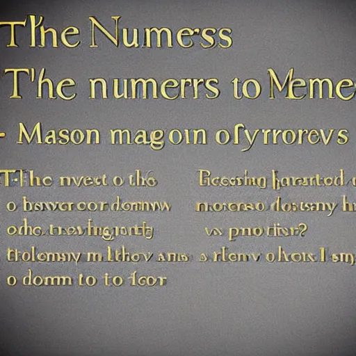 The Numbers Mason What Do They Mean Stable Diffusion OpenArt