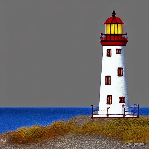 Image similar to lonely lighthouse style by oksana dobrovolska