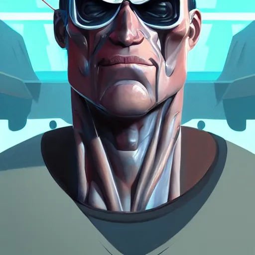 Image similar to face icon stylized minimalist the terminator, loftis, cory behance hd by jesper ejsing, by rhads, makoto shinkai and lois van baarle, ilya kuvshinov, rossdraws global illumination