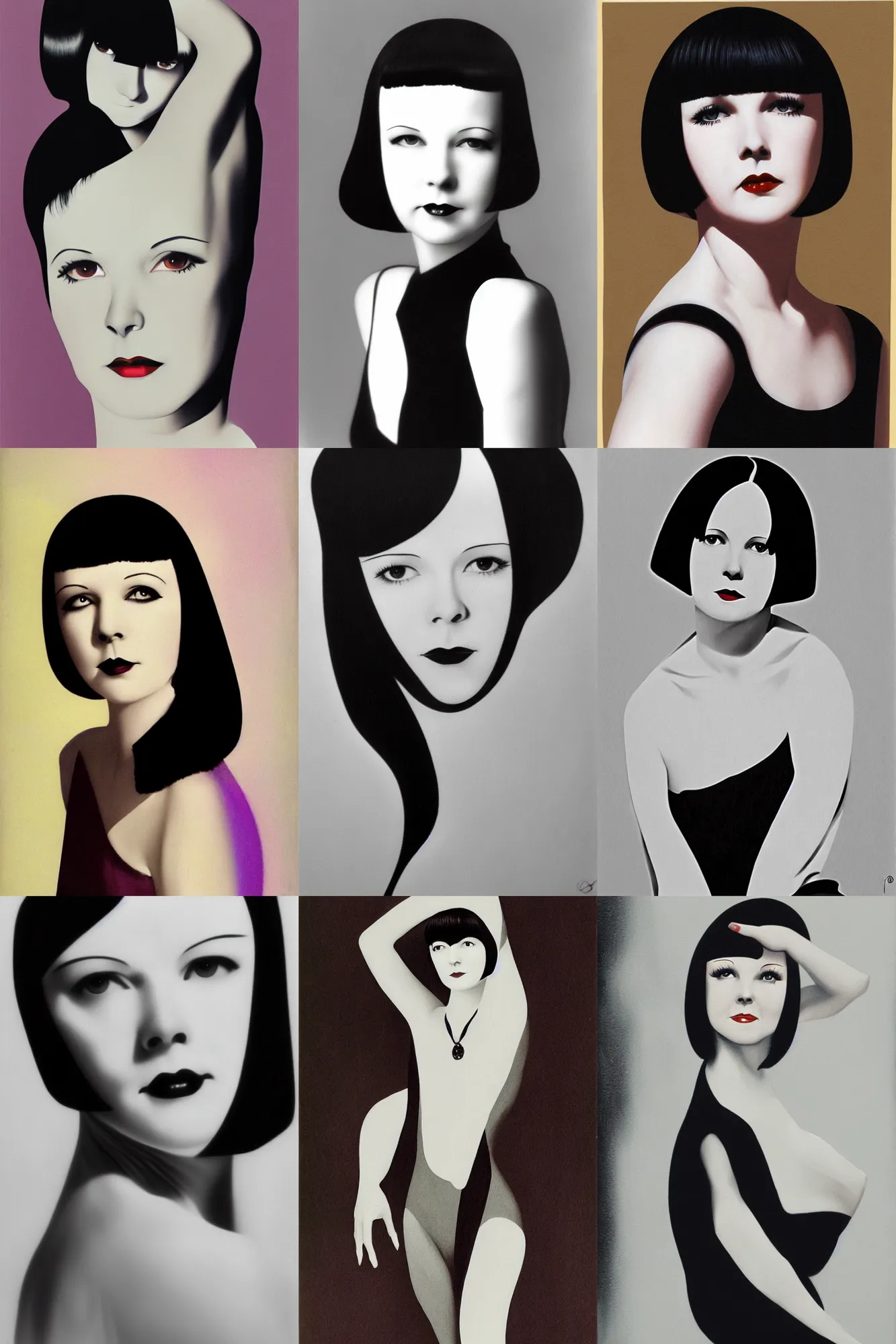 Prompt: 2 2 year old mary louise brooks, by ross tan, op art