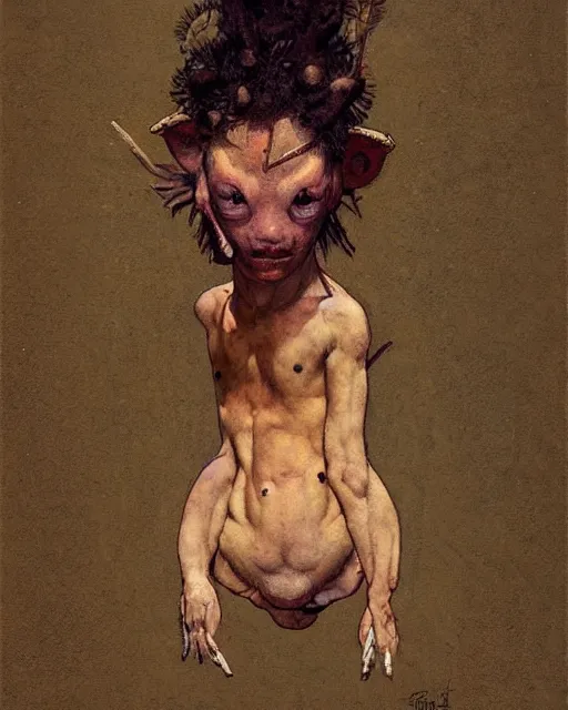 Image similar to portrait of an axolotl god by greg rutkowski in the style of egon schiele