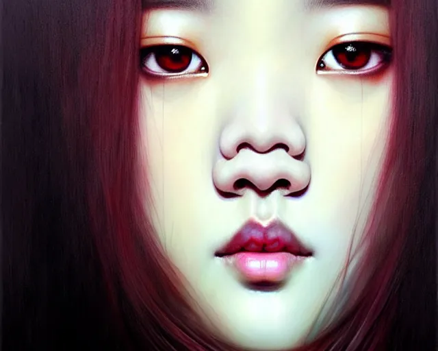 Image similar to jisoo from blackpink, portrait, highly detailed, deep focus, elegant, digital painting, smooth, sharp focus, illustration, ultra realistic, 8 k, art by karol bak and agnes cecile