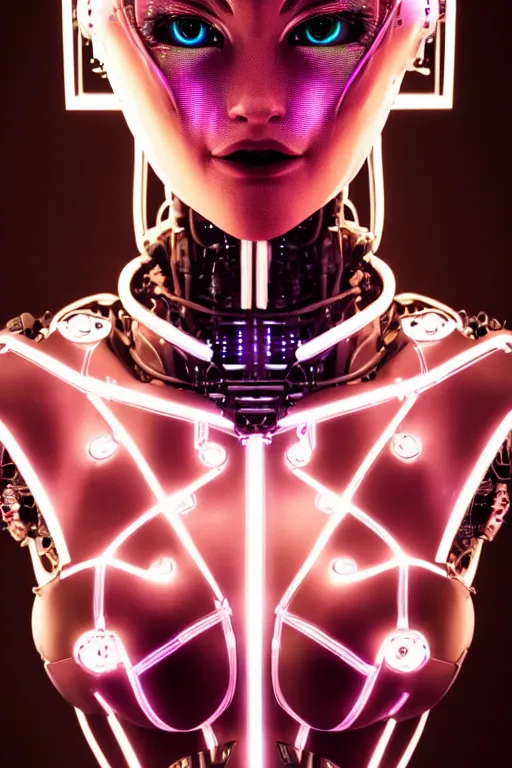 Image similar to detailed photo of the half - cybernetic robocatgirl, symmetry, awesome exposition, very detailed, highly accurate, intricate, professional lighting diffracted lightrays, 8 k, sense of awe, science magazine cover