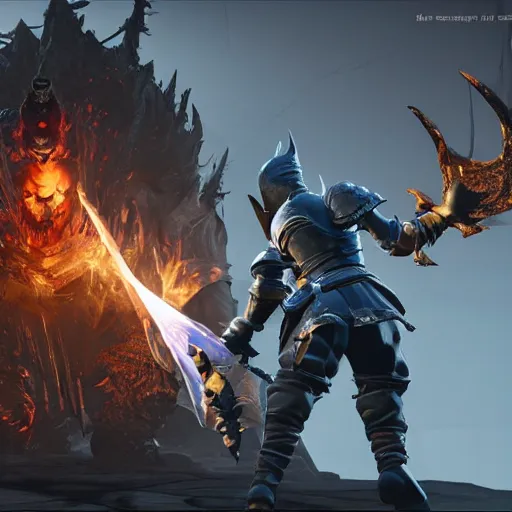 Prompt: gameplay footage of Dark Souls but the characters are from Fortnite
