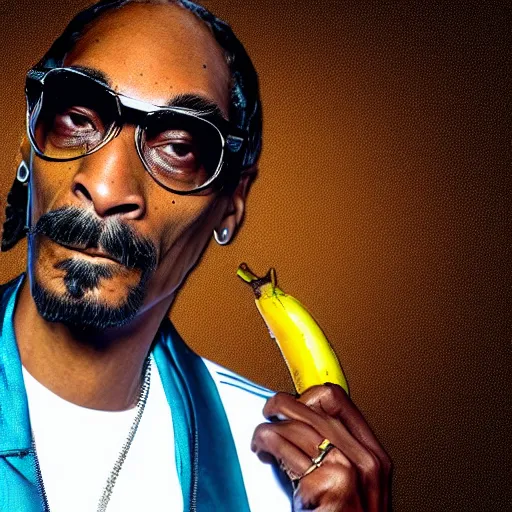 Prompt: Snoop Dogg smoking a banana, high details, detailed face, 4k