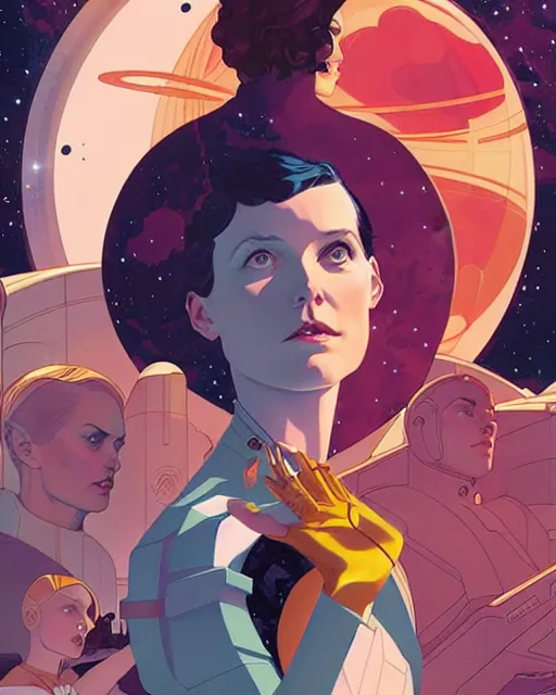 Image similar to joshua middleton comic cover art, space castle, science fiction