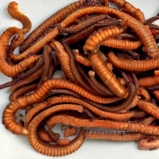 Image similar to fried earthworms