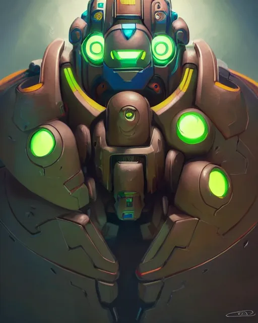 Prompt: 3 d graffiti in the style of orisa from overwatch, portrait, close up, concept art, intricate details, highly detailed by greg rutkowski, michael whelan and gustave dore