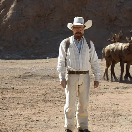 Prompt: Walter White in Westworld, 8k set picture