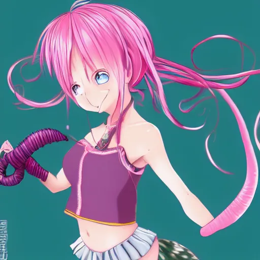 Prompt: ”anime girl, pink hair with two huge elephant ears, action shot, by Kurahana Chinatsu”