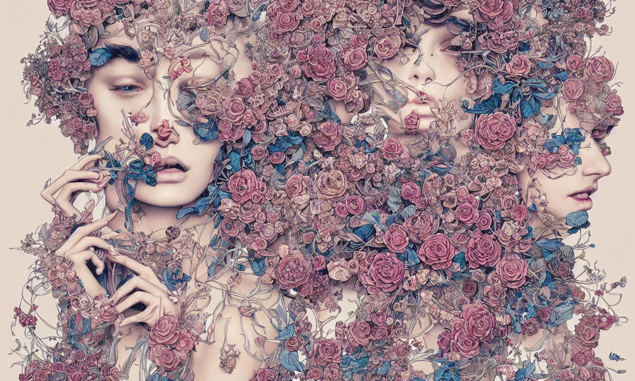 Image similar to fragrance advertising campaign by james jean, highly detailed, intricate