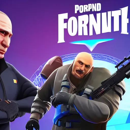 Image similar to vladimir putin as fortnite character, gameplay screenshot