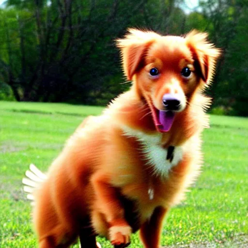 Prompt: ”the cutest nova scotian duck tolling retriever”