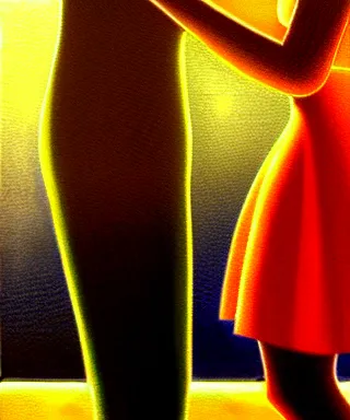 Image similar to a guy and a girl kissing, artwork by salman toor, cinematic light, atmospheric effects, oil on canvas