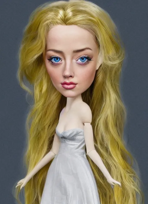 Image similar to amber heard as a nicoletta ceccoli doll, detailed digital art, trending on Artstation