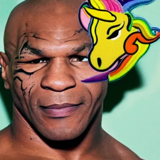 Image similar to mike tyson as a unicorn