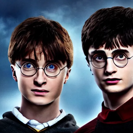 Image similar to harry potter and his best friend, pavel durov, realistic, high details, HD