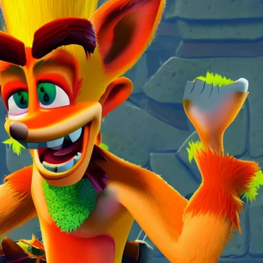 Image similar to crash bandicoot with a big veiny hard - on