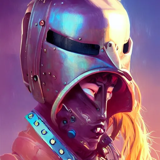 Image similar to cyberpunk viking helmet mask warrior goddess robot ninja fantasy, art gta 5 cover, official fanart behance hd artstation by jesper ejsing, by rhads, makoto shinkai and lois van baarle, ilya kuvshinov, ossdraws