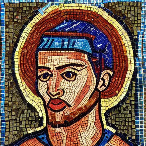 Prompt: byzantine mosaic of neymar, very detailed, highly intricated