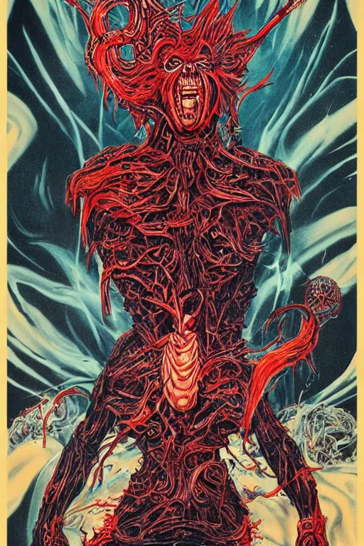 Image similar to donald trump's disgusting true form, horror, high details, intricate details, by vincent di fate, artgerm julie bell beeple, 90s, inking, vintage 60s print, screen print