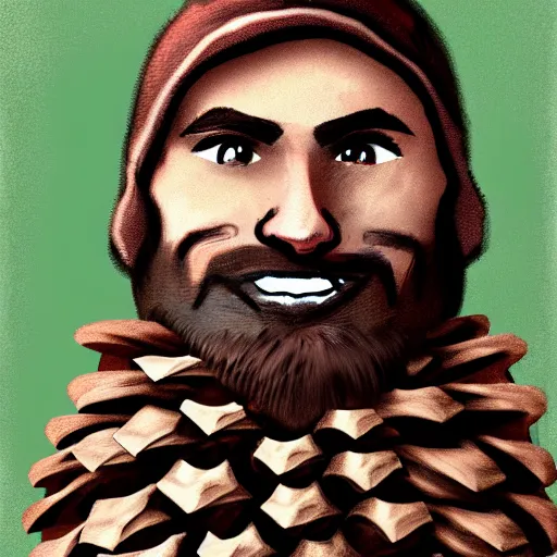 Prompt: man in pine cone costume, concept art