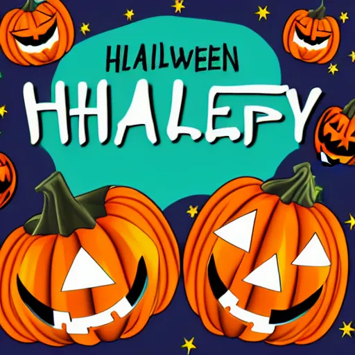 Prompt: A vector halloween greeting card - H 768