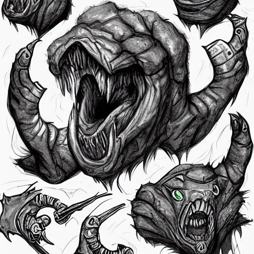 Image similar to monster manual stuff, handrawn