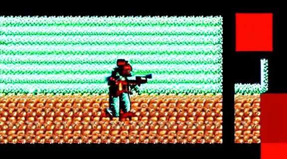 Prompt: og early fps shooter style homage 90s shooter early 8bit pixels hood 2000s