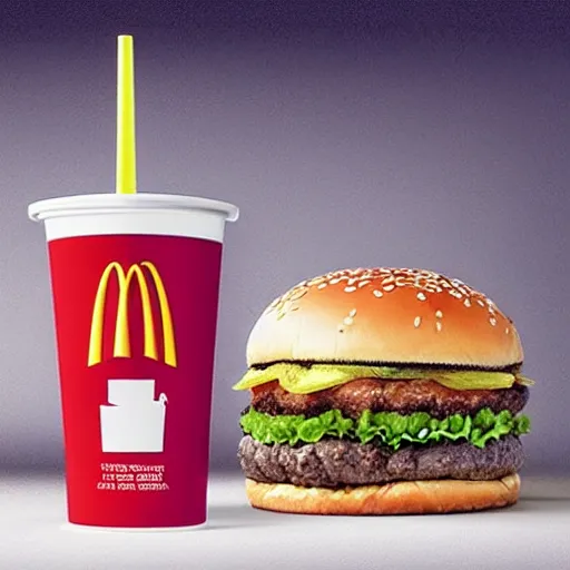 Prompt: a promotional advertisement from McDonald’s introducing the new Pounder, a 10 pound beef burger from McDonald’s