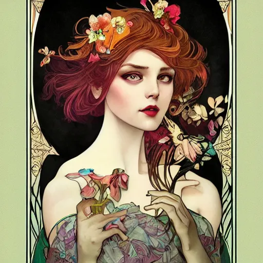 Prompt: a portrait in the style of anna dittmann and charles dulac and alphonse mucha.