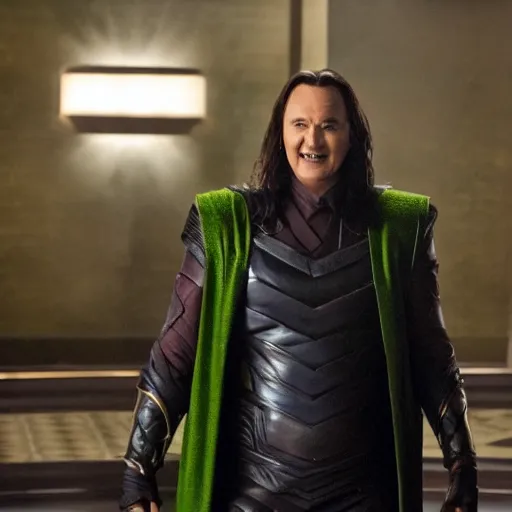 Prompt: norm macdonald as loki in the avengers