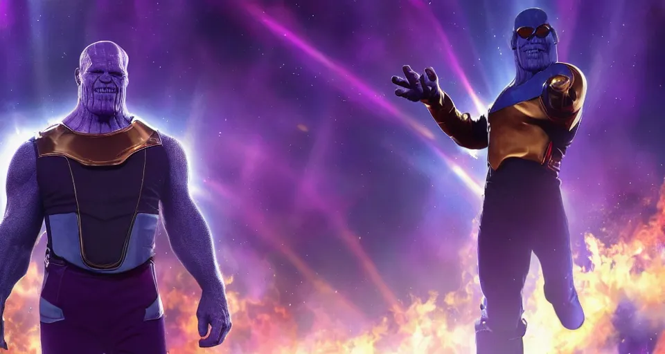 Prompt: thanos solo performing in the eurovision