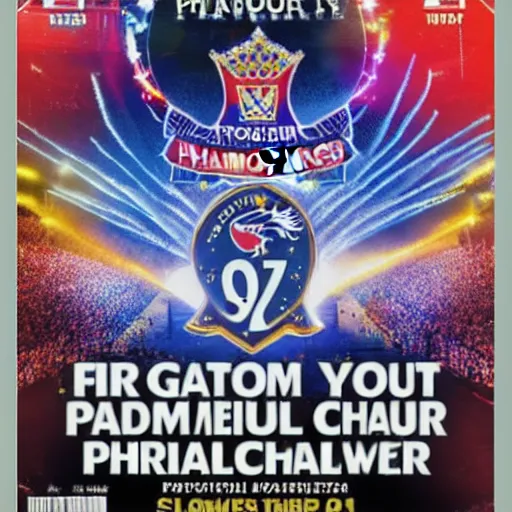 Prompt: Premier League Champions Crystal Palace fireworks photo magazine cover