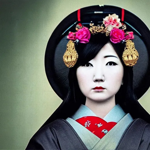 Image similar to dark art hi resolution geisha portrait yasutomo oka 8 k ultrarealistic