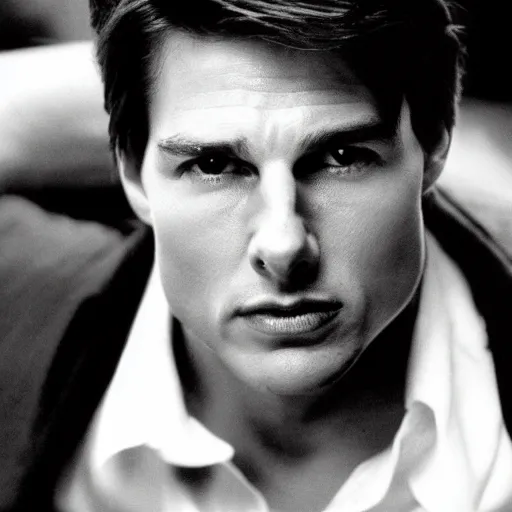 Image similar to A photo of young Tom Cruise, head shoot, promo shot, highly detailed, sharp focus, kodak film, studio lighting