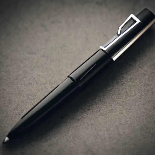 Image similar to a photo of an ink pen that is also knife by junji ito, product photo