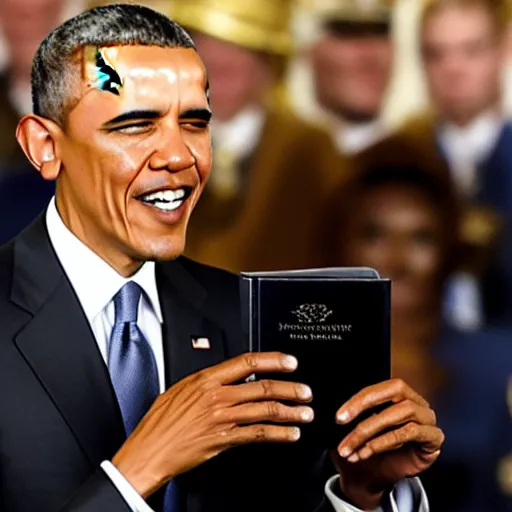 Image similar to barack obama with a copy of the bible in hand