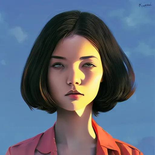 Image similar to poet sitting under the sun digital painting by Ilya Kuvshinov