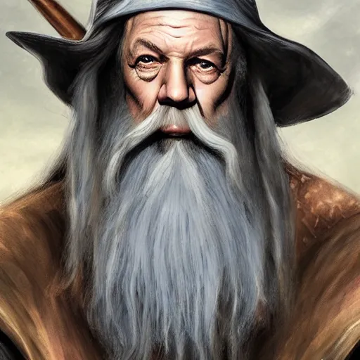 Prompt: bald and beardless Gandalf, fantasy portrait, high quality, canvas