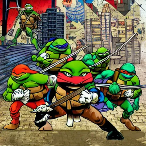 Image similar to teenage mutant ninja turtles